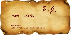Poksi Jolán névjegykártya